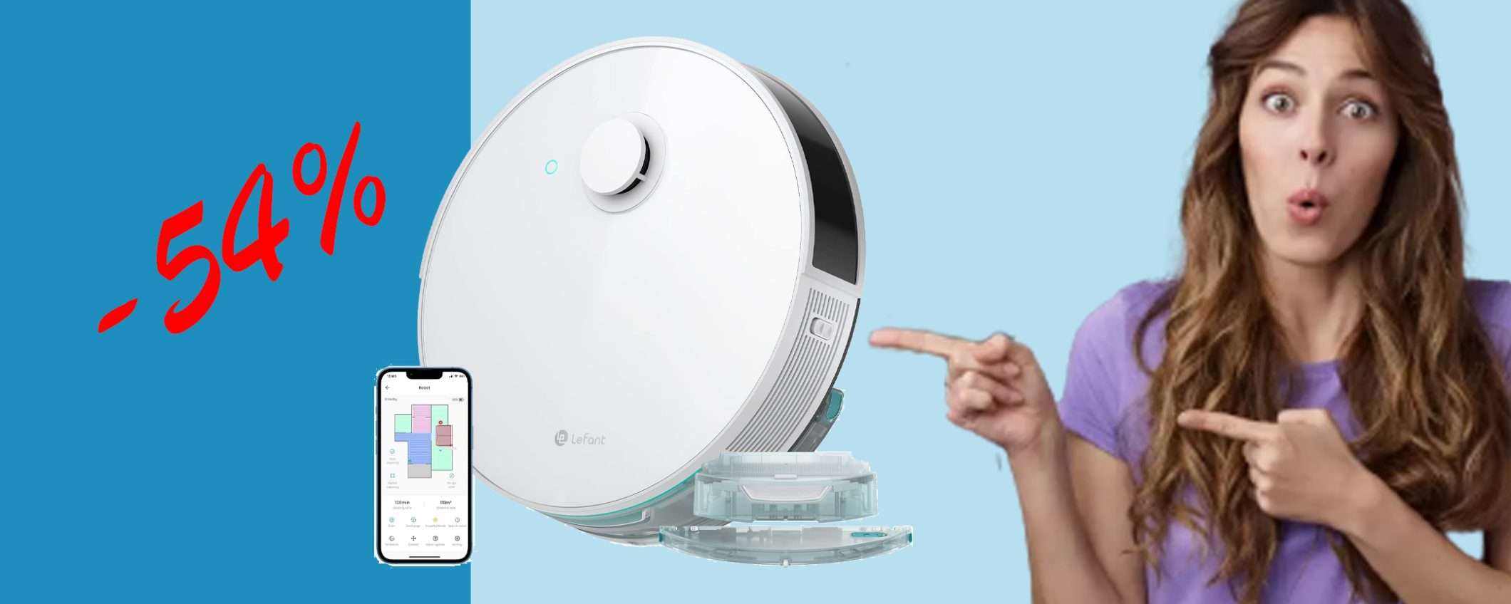 Robot LEFANT N3 aspira e lava POTENTISSIMO, prezzo WOW (-54%) Robot LEFANT N3 aspira e lava POTENTISSIMO, prezzo WOW (-54%)