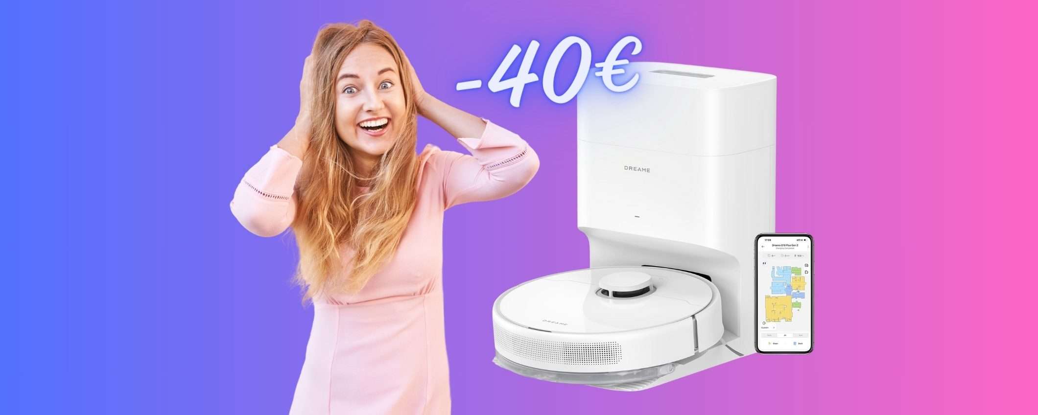 Robot aspirapolvere e lavapavimenti dreame D10 Plus a 40€ in MENO Robot aspirapolvere e lavapavimenti dreame D10 Plus a 40€ in MENO