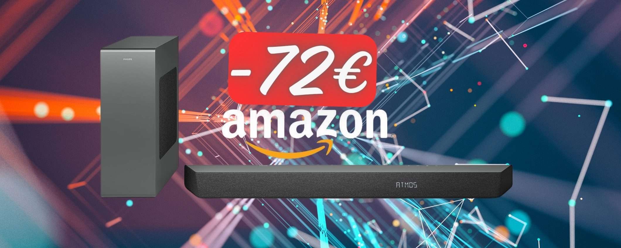 Soundbar Philips con subwoofer wireless in SCONTO di oltre 72€ Soundbar Philips con subwoofer wireless in SCONTO di oltre 72€