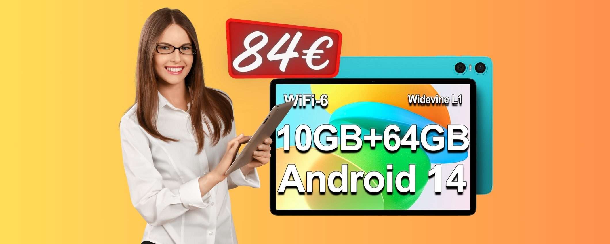 Tablet da 10 pollici con Android 14 e 10GB di RAM tuo a SOLI 84€ (Amazon) Tablet da 10 pollici con Android 14 e 10GB di RAM tuo a SOLI 84€ (Amazon)