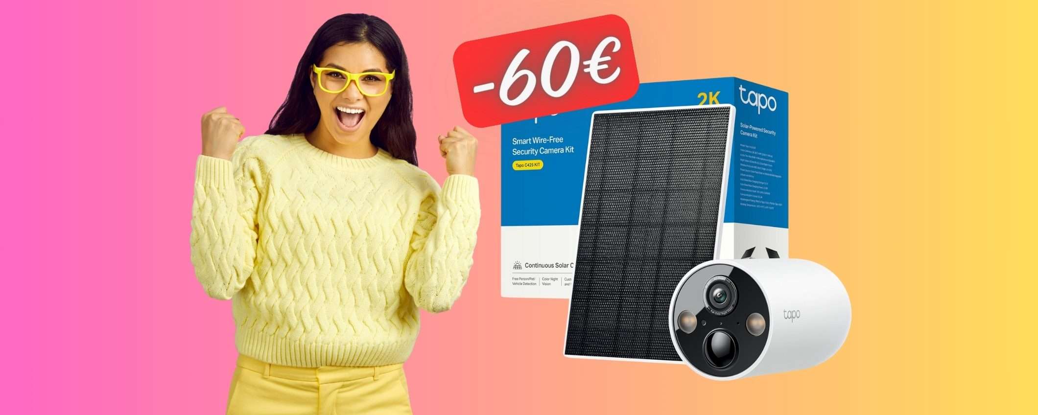 Tapo C425: telecamera WiFi a energia solare a 60€ in MENO (Amazon) Tapo C425: telecamera WiFi a energia solare a 60€ in MENO (Amazon)