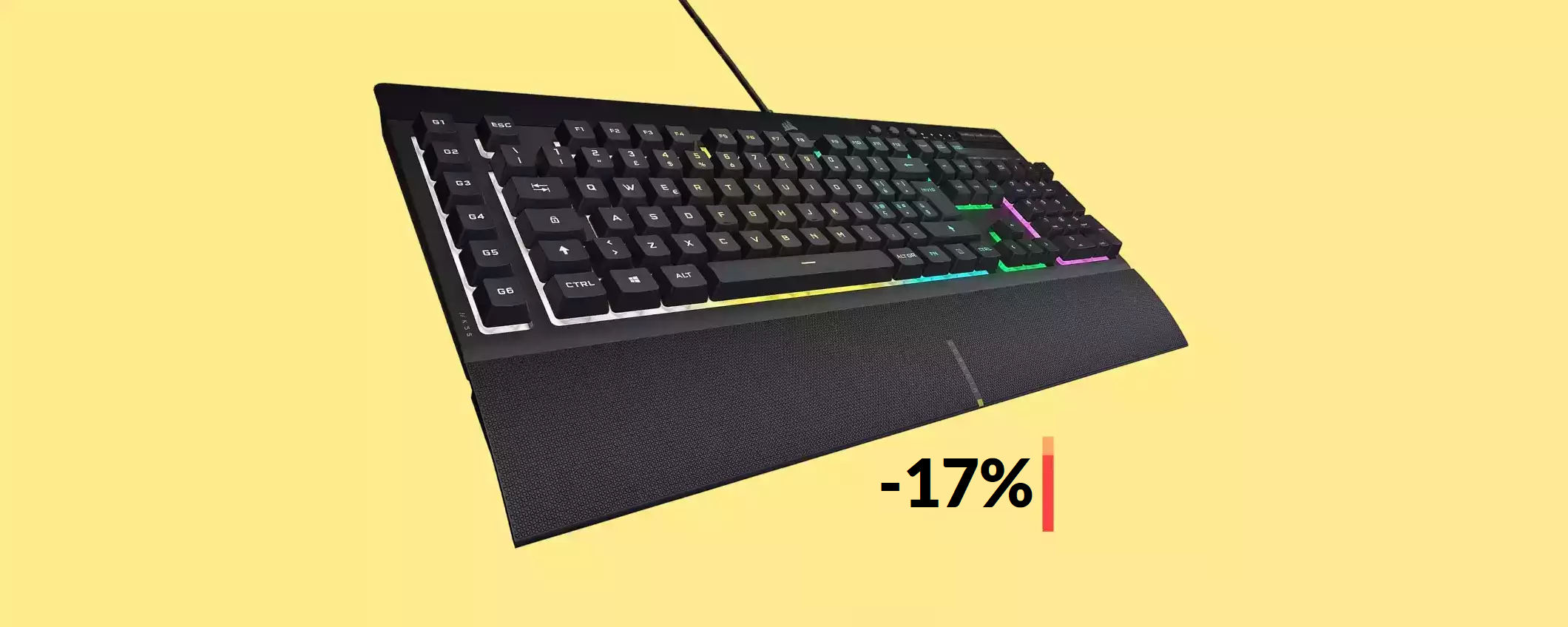 Tastiera Gaming Corsair ad appena 49€: resiste ad acqua e polvere Tastiera Gaming Corsair ad appena 49€: resiste ad acqua e polvere