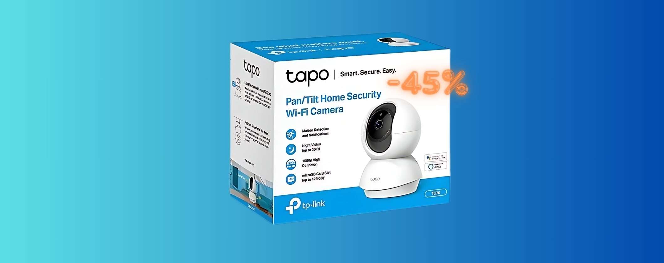 Telecamera Sicurezza Tapo TC70: 45% di SCONTO su Unieuro Telecamera Sicurezza Tapo TC70: 45% di SCONTO su Unieuro