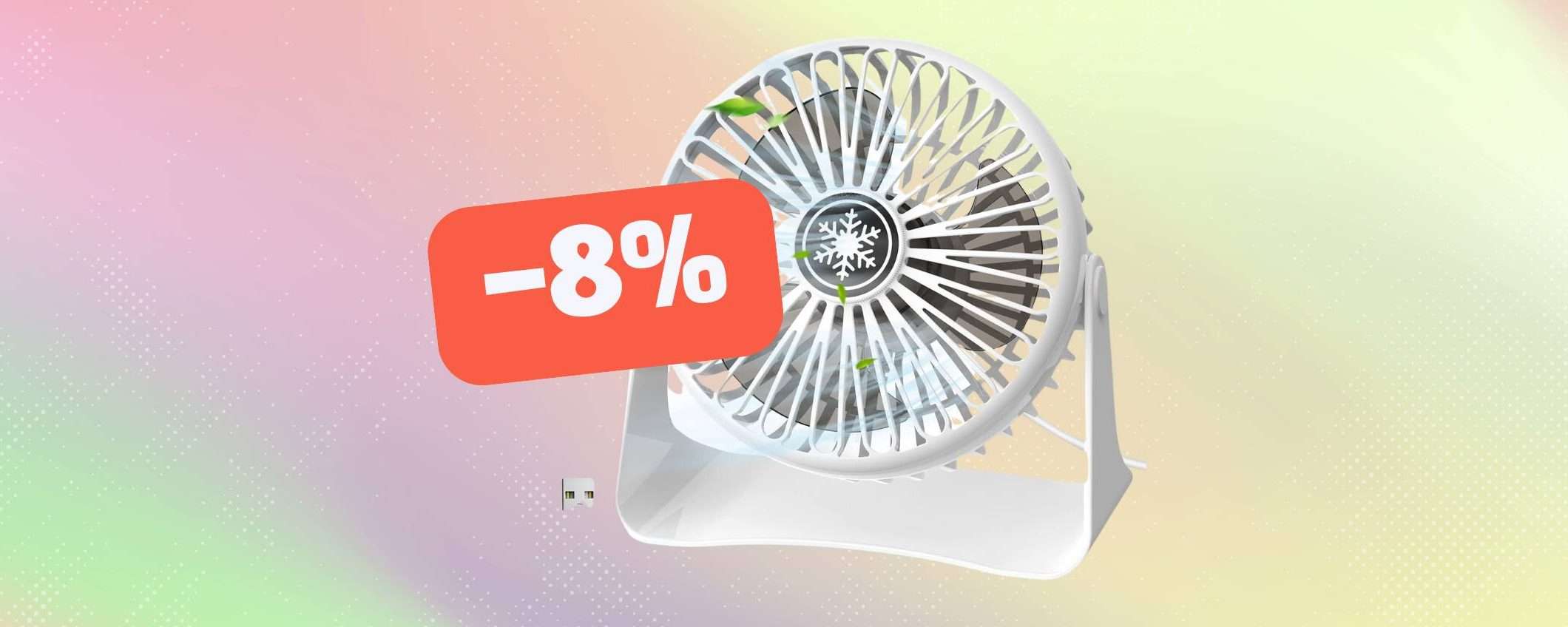 Con questo ventilatore USB non avrai più caldo davanti al PC (-8%) Con questo ventilatore USB non avrai più caldo davanti al PC (-8%)