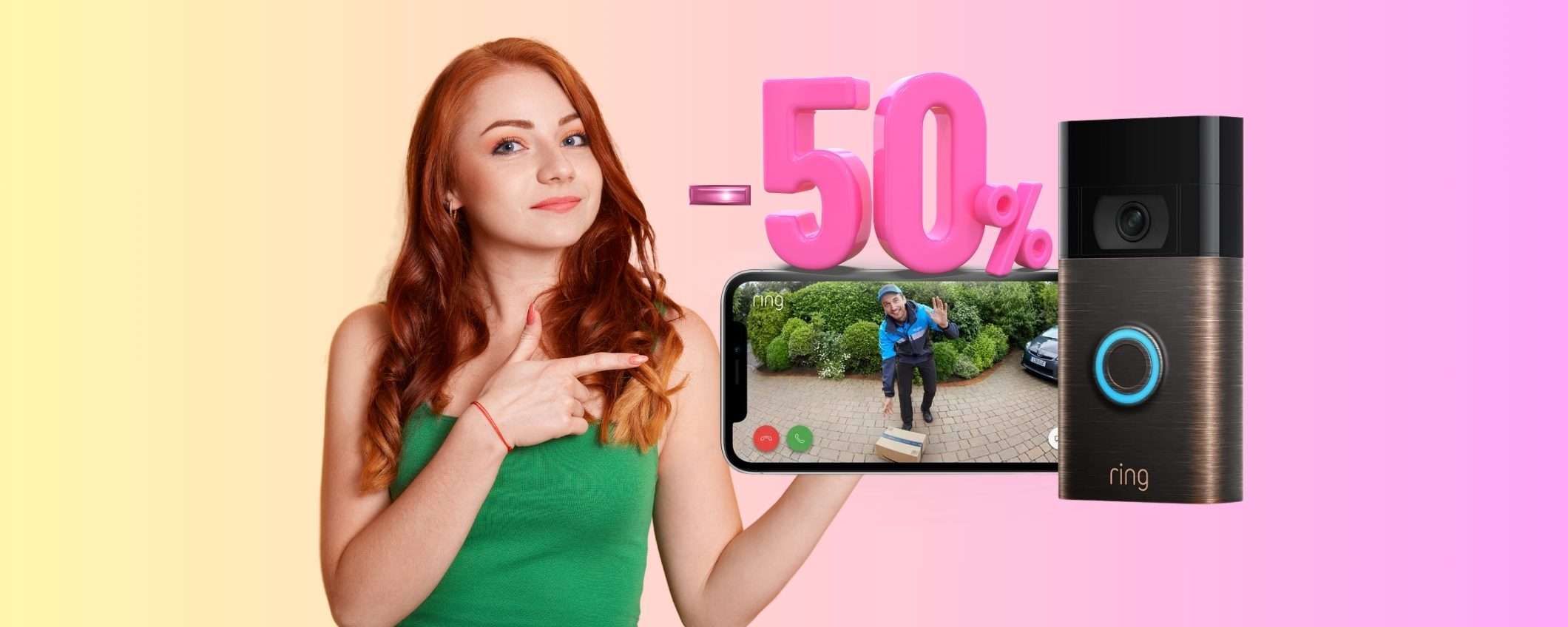 Videocitofono a batteria Ring Video Doorbell al MINIMO STORICO (-50%) Videocitofono a batteria Ring Video Doorbell al MINIMO STORICO (-50%)