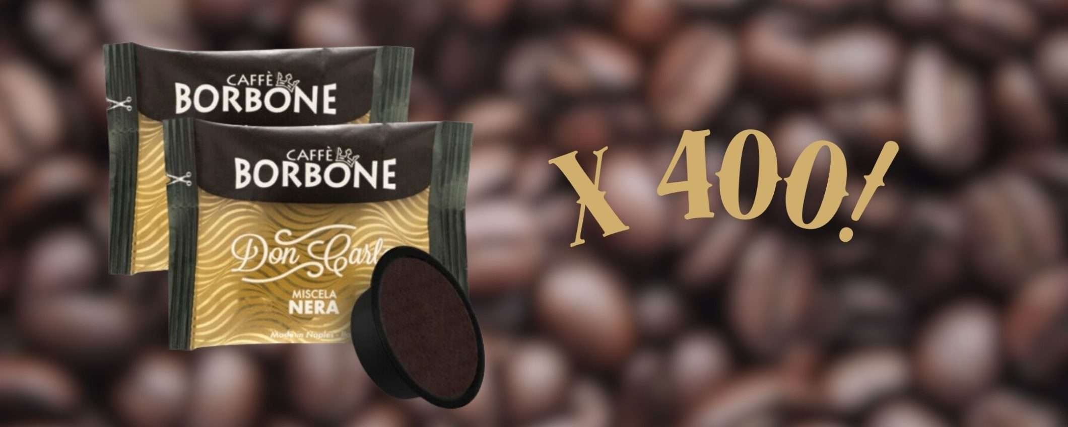 Caffè Borbone Don Carlo Miscela Nera: 400 capsule per A Modo Mio a soli 67€ Caffè Borbone Don Carlo Miscela Nera: 400 capsule per A Modo Mio a soli 67€