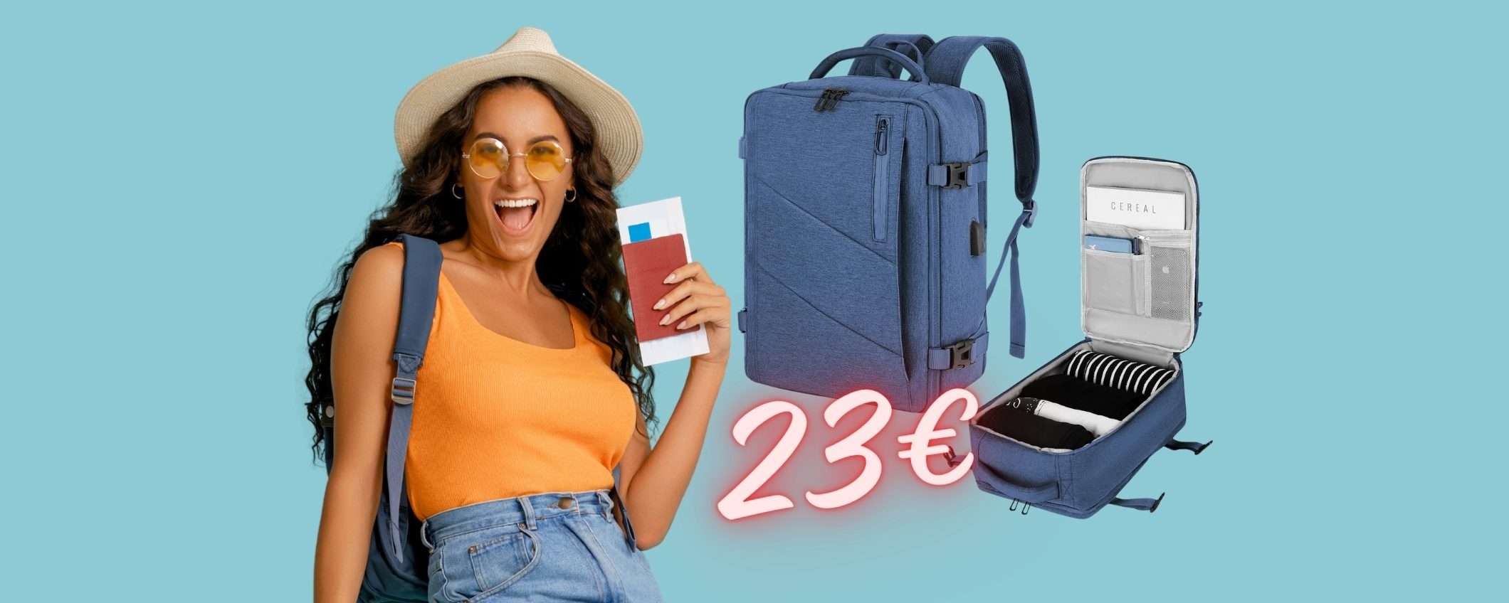 Zaino per compagnie di volo low cost a SOLI 23€ su Amazon e VIAGGI GRATIS Zaino per compagnie di volo low cost a SOLI 23€ su Amazon e VIAGGI GRATIS