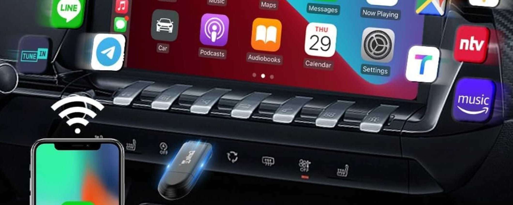 CarPlay Wireless: solo 36€ in offerta su Amazon per questo adattatore USB CarPlay Wireless: solo 36€ in offerta su Amazon per questo adattatore USB