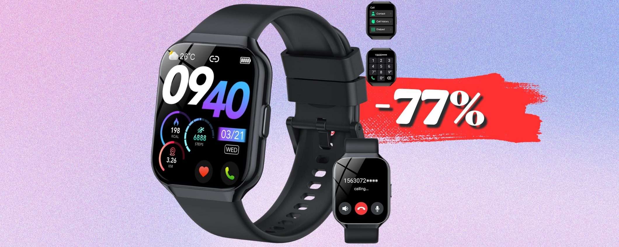Al tuo polso un COLOSSO di smartwatch, sconto 77% per un multitasking Al tuo polso un COLOSSO di smartwatch, sconto 77% per un multitasking