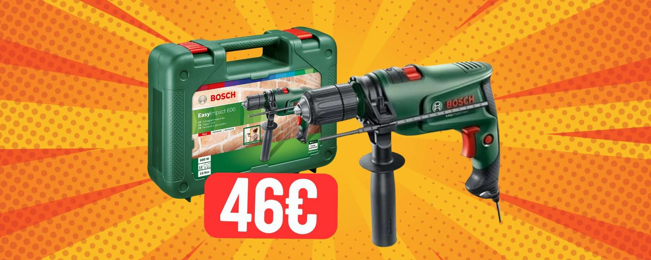 Bosch: trapano a percussione con valigetta tuo a soli 46€ su Amazon Bosch: trapano a percussione con valigetta tuo a soli 46€ su Amazon