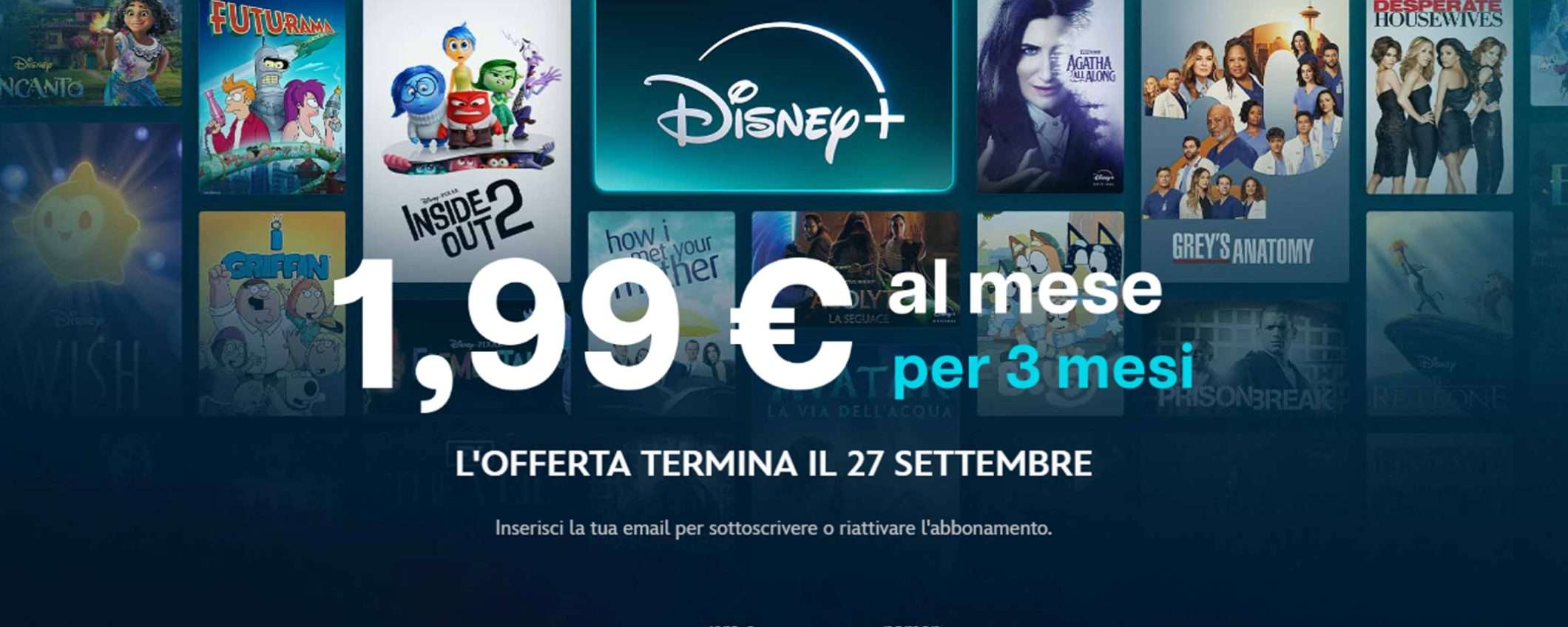 Disney+, torna l'attesissima promozione: 1,99 euro al mese per tre mesi Disney+, torna l'attesissima promozione: 1,99 euro al mese per tre mesi