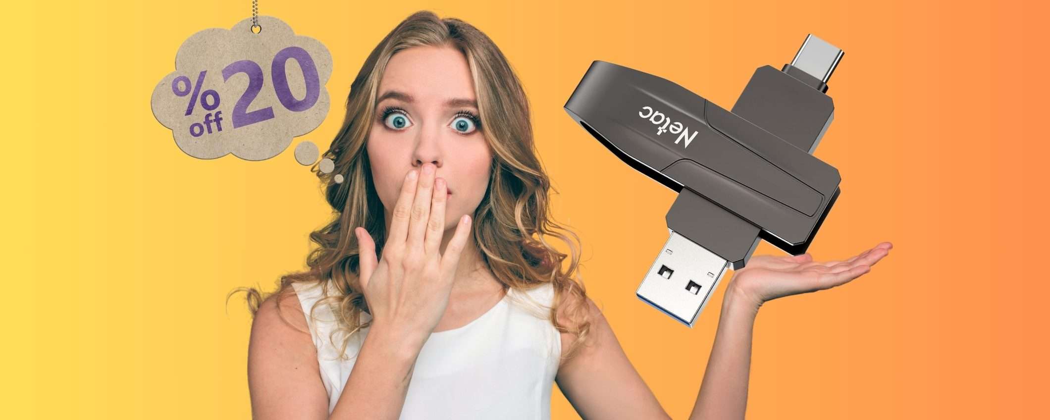 Pendrive da 1TB con velocità fino a 550 MB/s al 20% in meno Pendrive da 1TB con velocità fino a 550 MB/s al 20% in meno