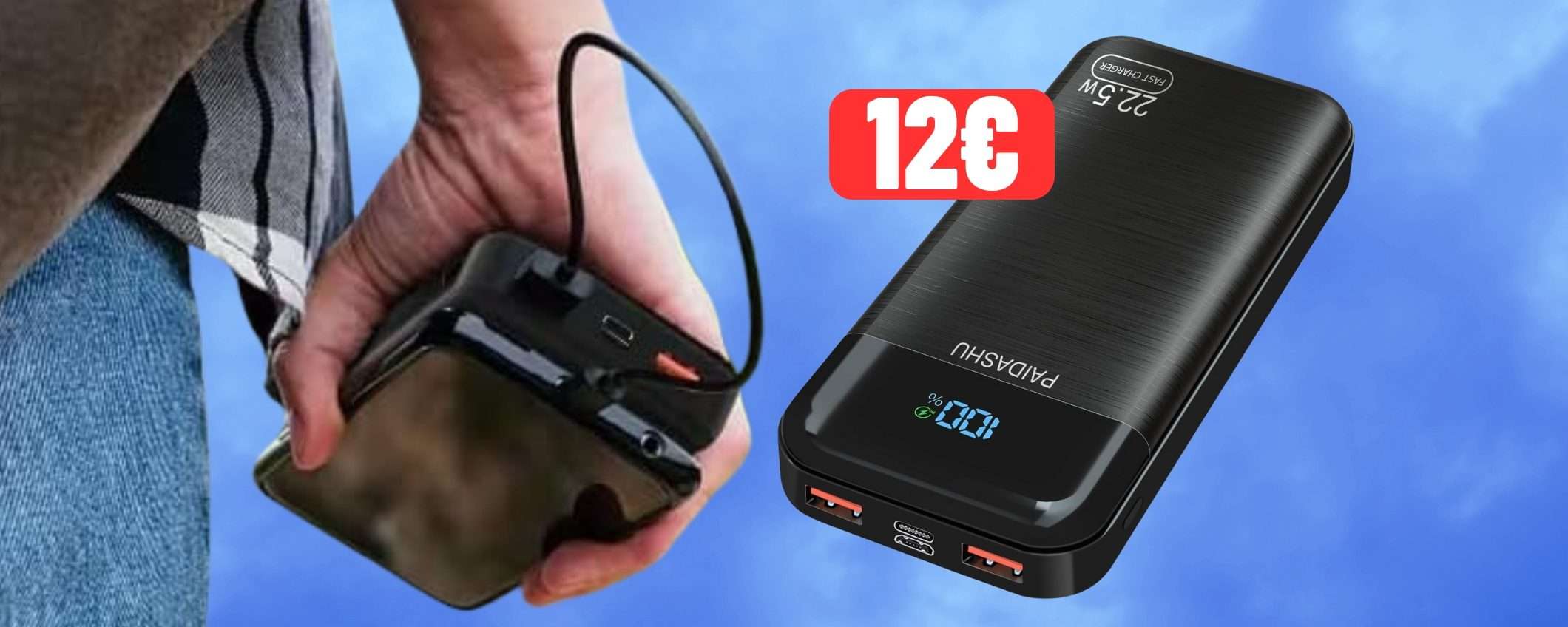 Power Bank da 27000mAh a 12€: mai più batteria dello smartphone scarica Power Bank da 27000mAh a 12€: mai più batteria dello smartphone scarica