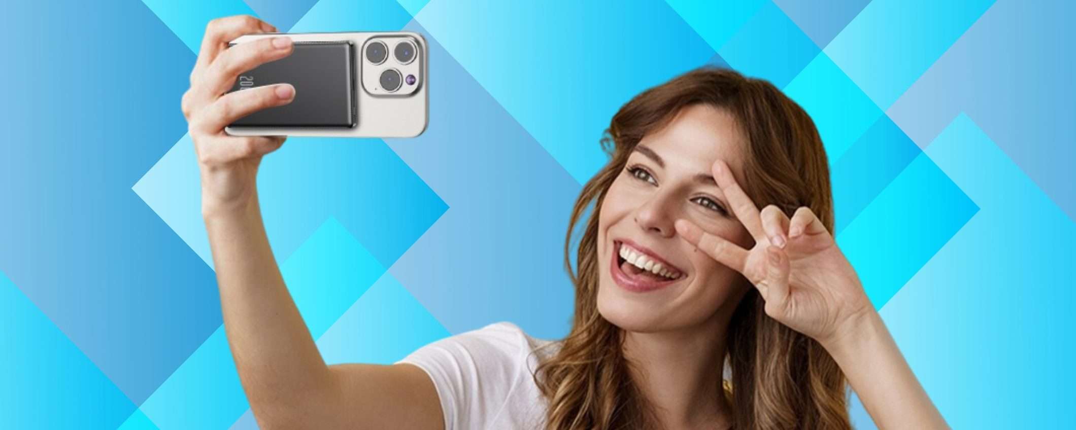 Power Bank con ricarica wireless (MagSafe) da 10000mAh, super comodo Power Bank con ricarica wireless (MagSafe) da 10000mAh, super comodo