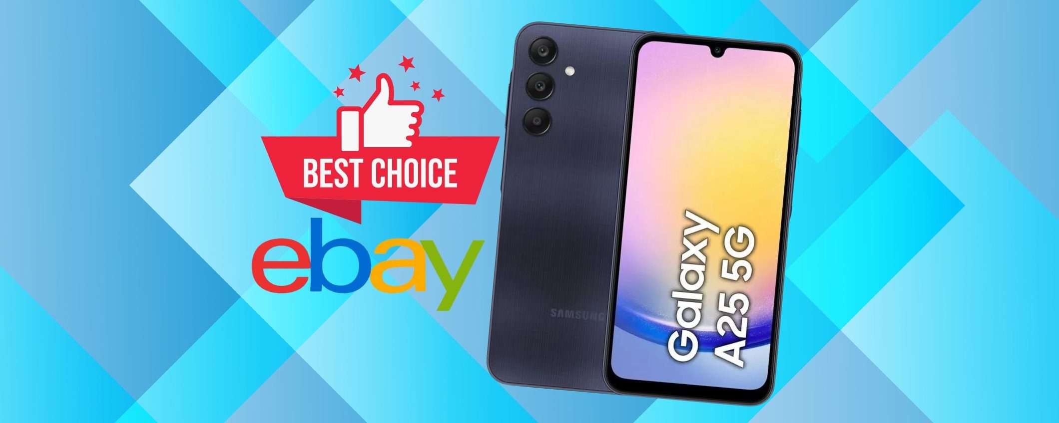 Samsung Galaxy A25 5G da 256GB: piccola spesa e massima resa (eBay) Samsung Galaxy A25 5G da 256GB: piccola spesa e massima resa (eBay)