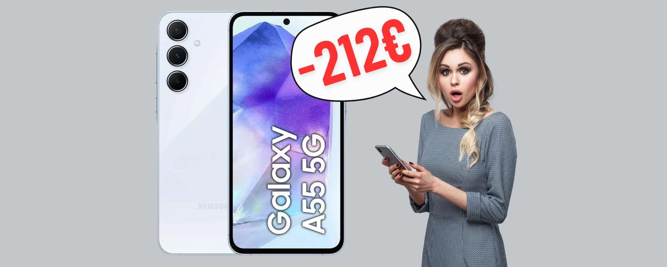 Samsung Galaxy A55 5G (8GB+256GB) su eBay a una follia, 212€ in meno Samsung Galaxy A55 5G (8GB+256GB) su eBay a una follia, 212€ in meno