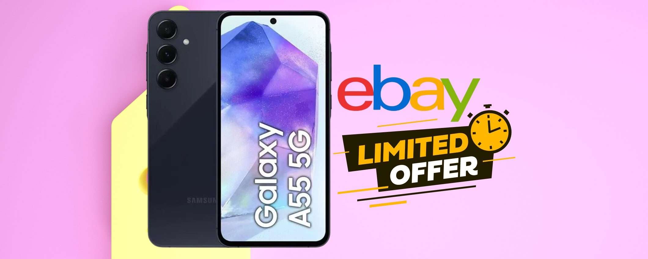 Samsung Galaxy A55 (8GB/256GB) da 459€ a 329€ su eBay con codice segreto Samsung Galaxy A55 (8GB/256GB) da 459€ a 329€ su eBay con codice segreto