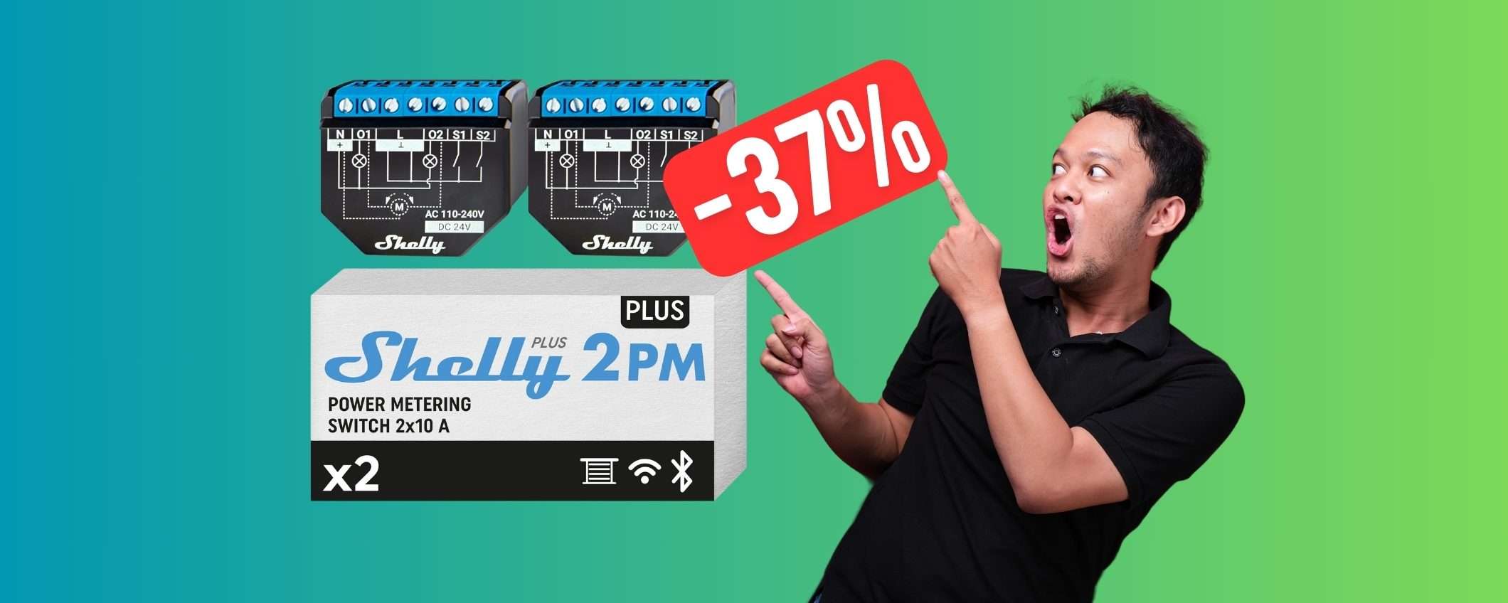 Shelly Plus (2Pz): il relè che rende ogni cosa Smart è tuo al 37% Shelly Plus (2Pz): il relè che rende ogni cosa Smart è tuo al 37%