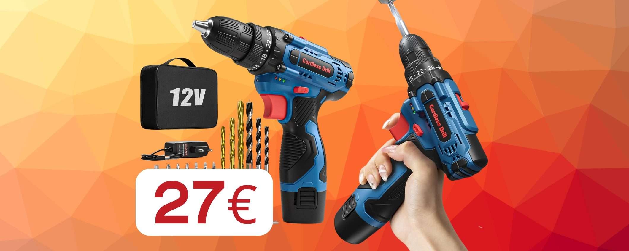 Trapano avvitatore a batteria per una marea di lavori e costa niente Trapano avvitatore a batteria per una marea di lavori e costa niente