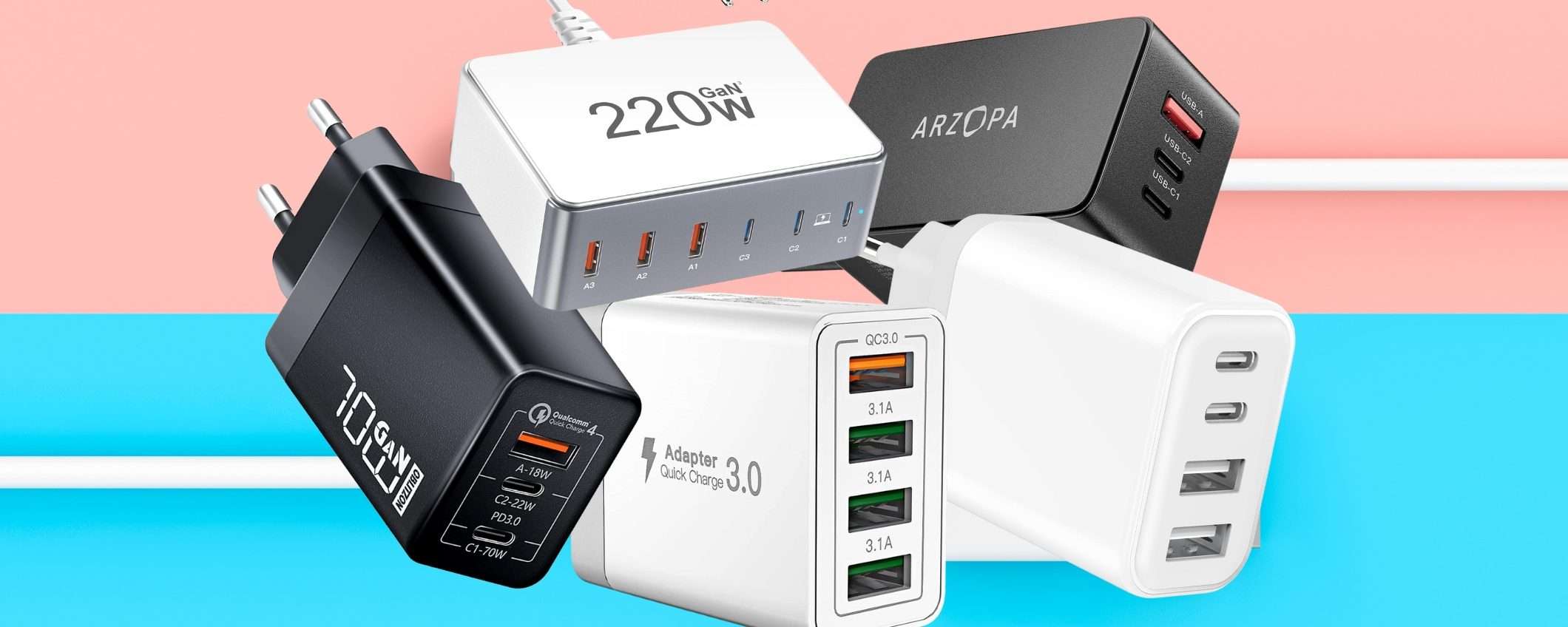 I 5 caricatori USB più economici e potenti con almeno 3 uscite, oggi su Amazon I 5 caricatori USB più economici e potenti con almeno 3 uscite, oggi su Amazon
