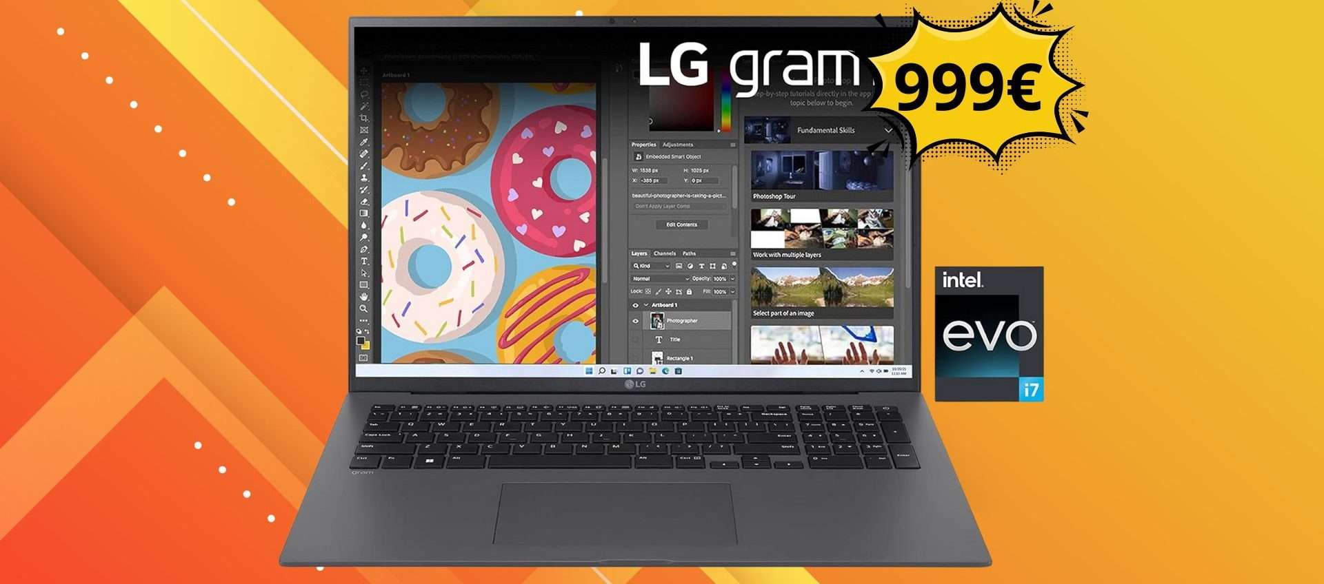 LG Gram 17Z90R, ultra-leggero e potente: da 2099 a soli 999 euro LG Gram 17Z90R, ultra-leggero e potente: da 2099 a soli 999 euro