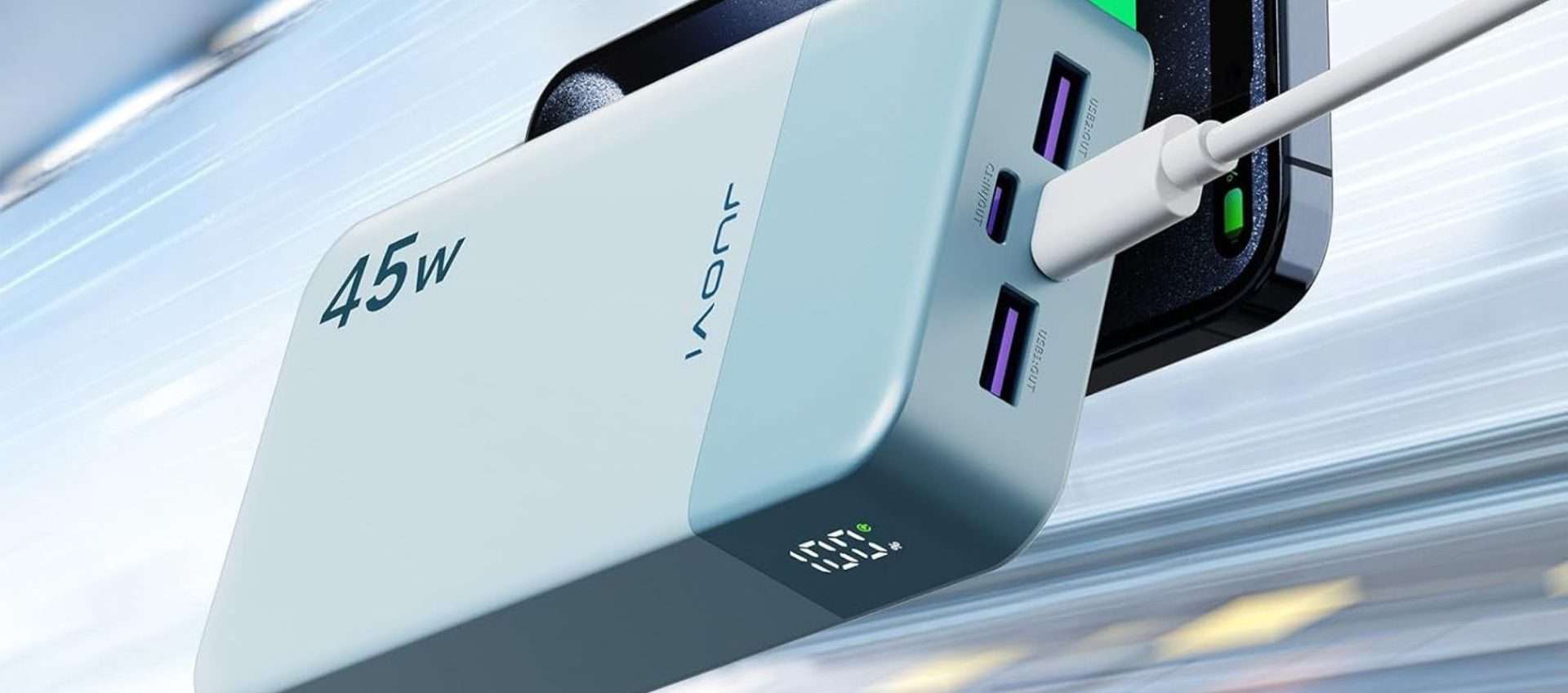 Power Bank in super offerta: 4 porte, 20.000mAh e potenza fino a 45W Power Bank in super offerta: 4 porte, 20.000mAh e potenza fino a 45W