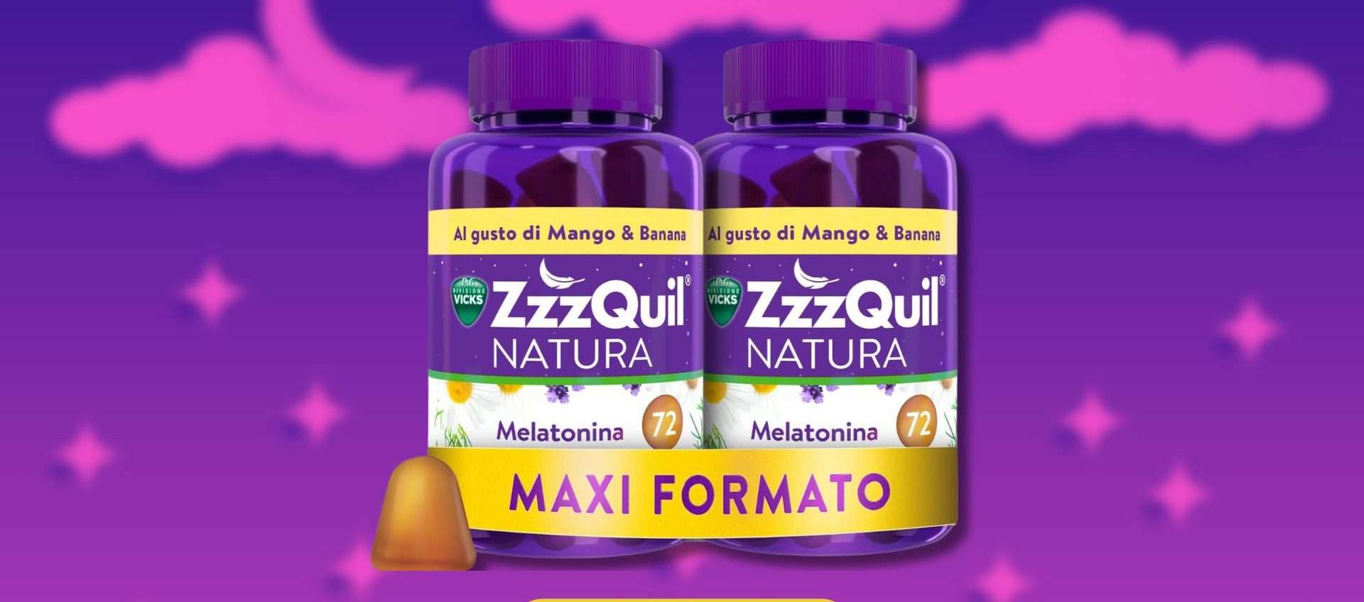 ZzzQuil Natura, pack da 144 pastiglie gommose con 33% di sconto ZzzQuil Natura, pack da 144 pastiglie gommose con 33% di sconto