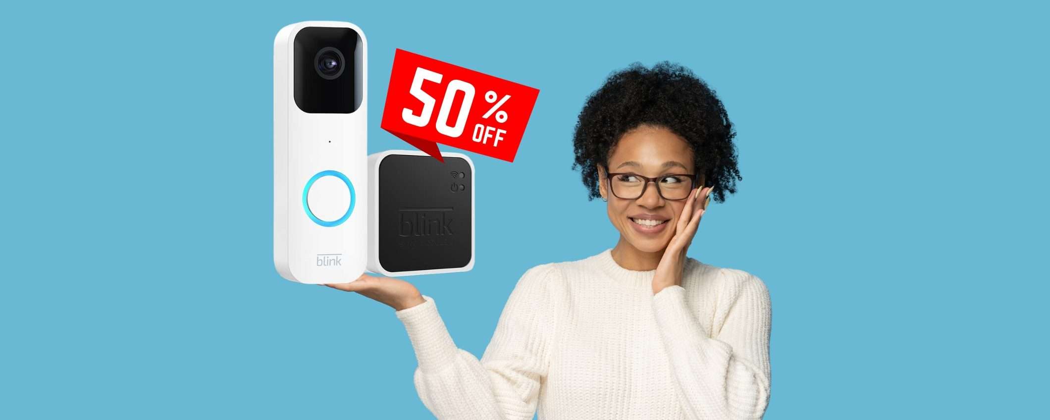 Blink Video Doorbell: videocitofono smart con sensore di movimento al 50% Blink Video Doorbell: videocitofono smart con sensore di movimento al 50%