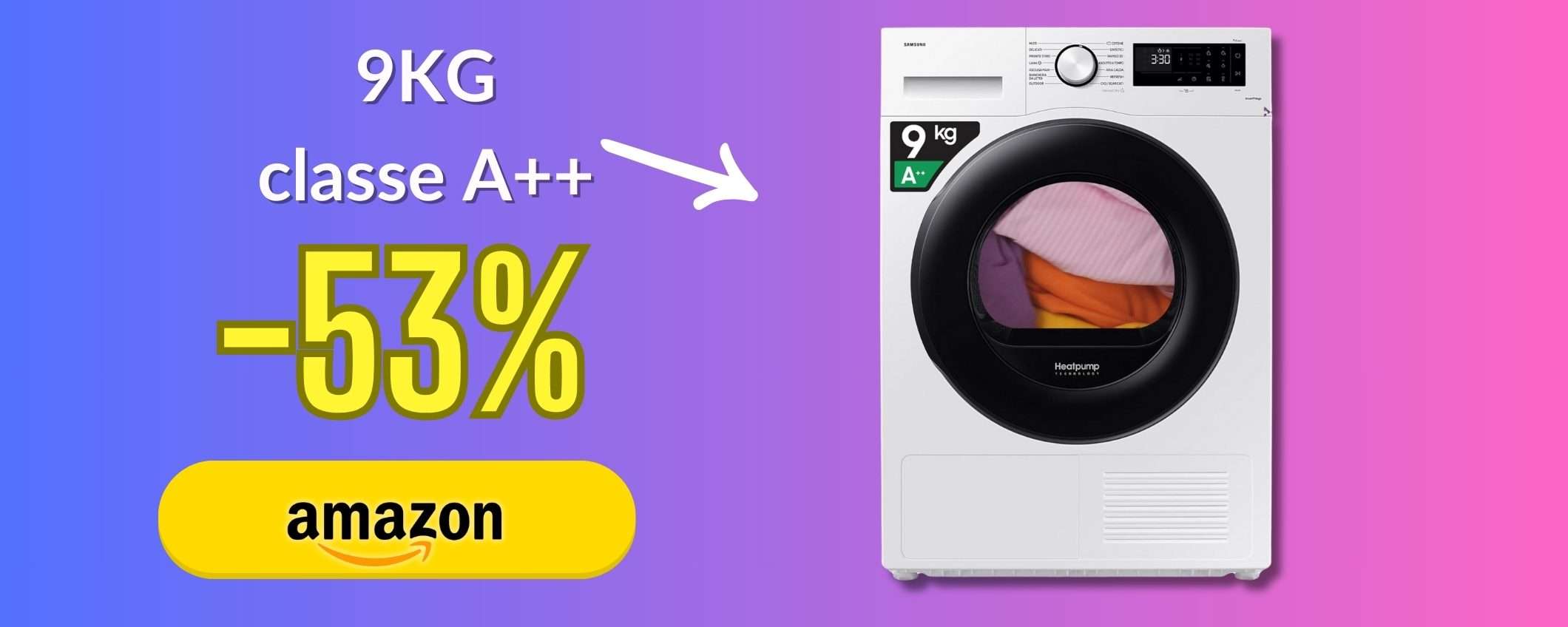 Samsung Asciugatrice Crystal EcoDry: errore di prezzo? Sconto del 53% ora Samsung Asciugatrice Crystal EcoDry: errore di prezzo? Sconto del 53% ora