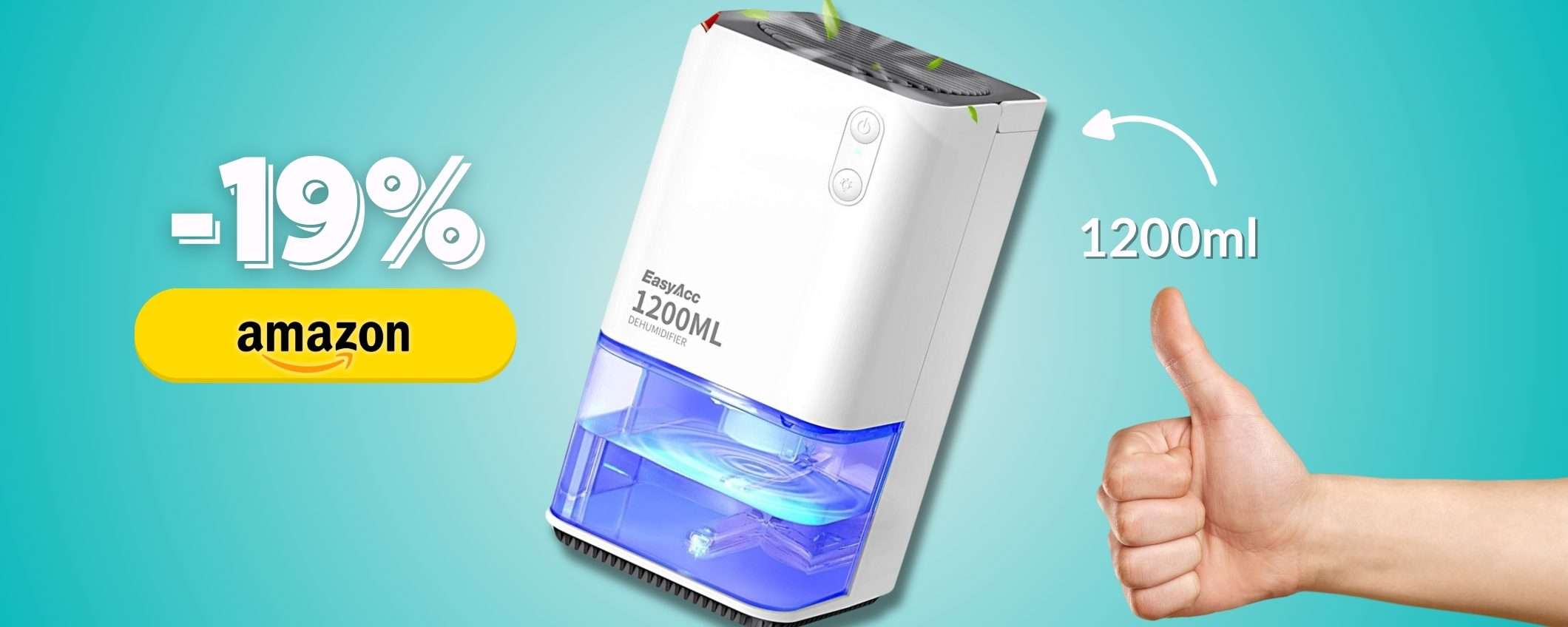 Addio muffa e umidità con il Deumidificatore 1200ml in sconto su Amazon Addio muffa e umidità con il Deumidificatore 1200ml in sconto su Amazon