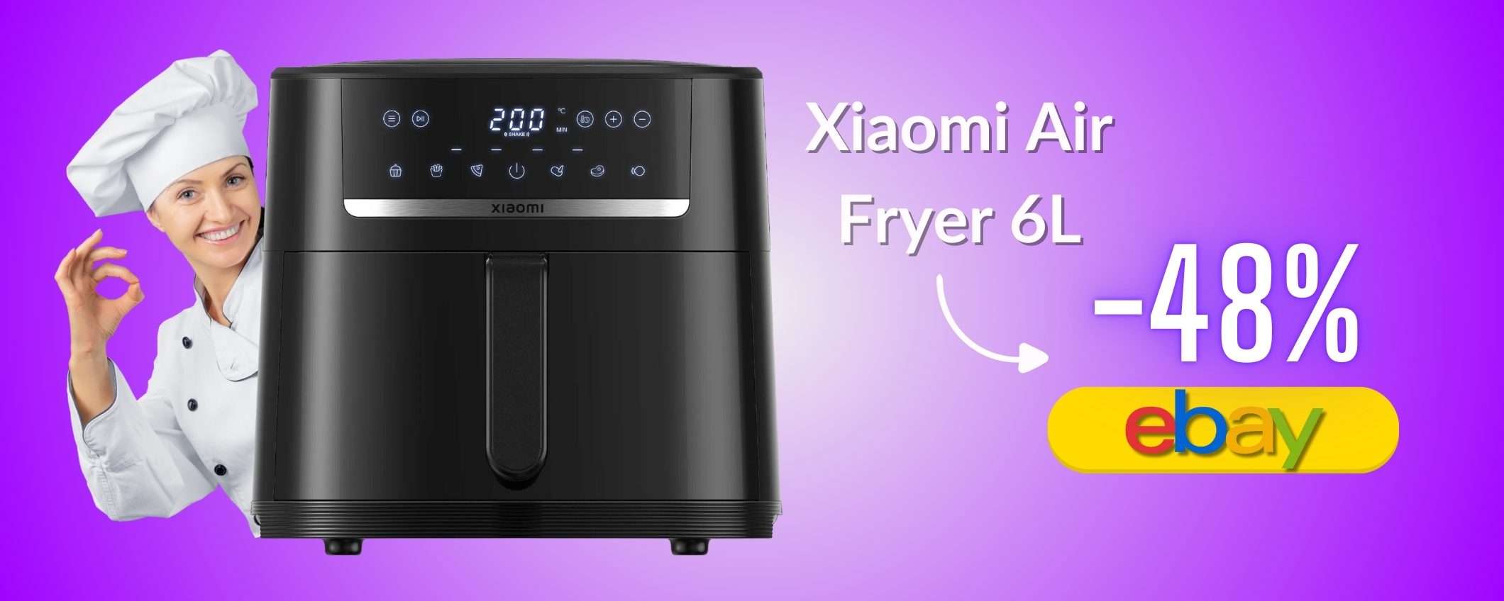 Xiaomi Air Fryer: 6L di capienza per cottura salutare e veloce (61€) Xiaomi Air Fryer: 6L di capienza per cottura salutare e veloce (61€)