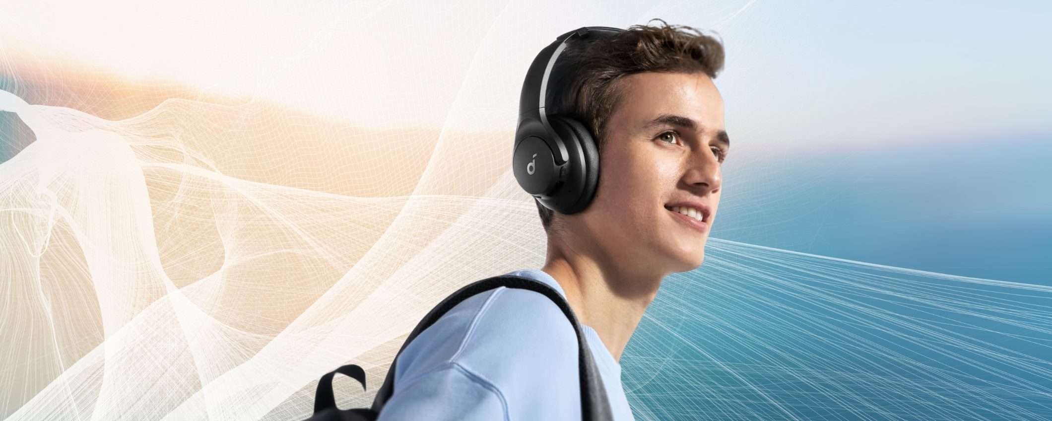 Cuffie wireless Soundcore Q20i: comode, 40h di audio e cancellazione rumore Cuffie wireless Soundcore Q20i: comode, 40h di audio e cancellazione rumore