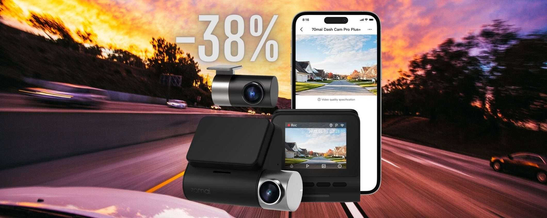 Dash Cam Pro Plus+ con sensore Sony e camera 70mai RC06 FHD (-38%) Dash Cam Pro Plus+ con sensore Sony e camera 70mai RC06 FHD (-38%)