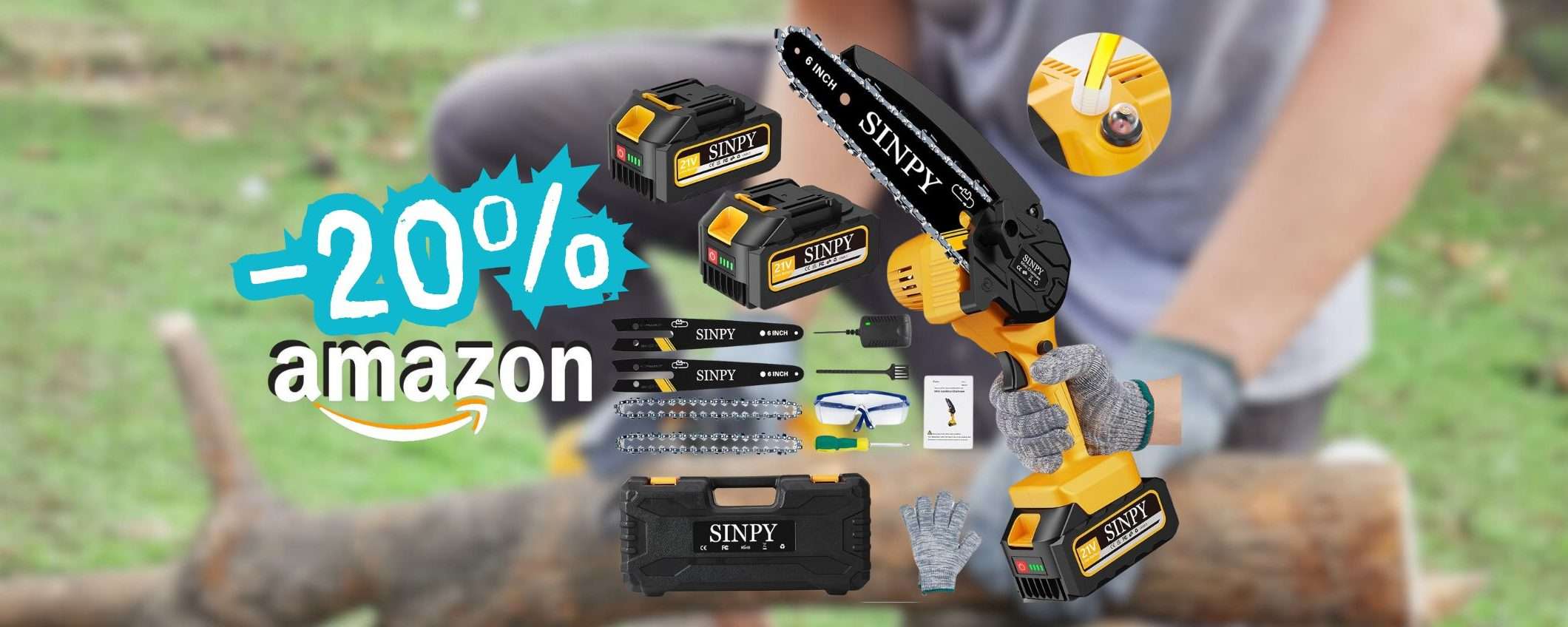 Potatura e taglio legna in modo semplice con questa mini motosega a batteria Potatura e taglio legna in modo semplice con questa mini motosega a batteria