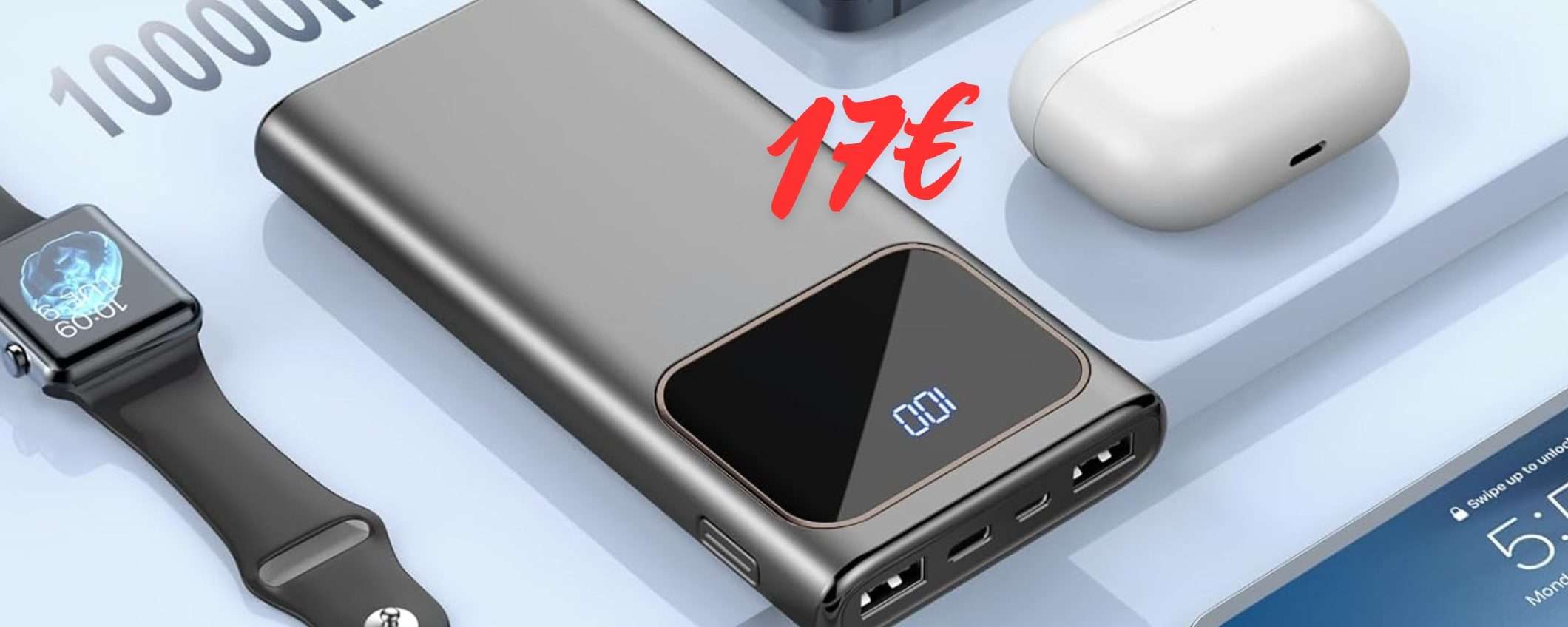 Power Bank da 10000mAh con 3 uscite velocissime oggi a soli 17€ Power Bank da 10000mAh con 3 uscite velocissime oggi a soli 17€
