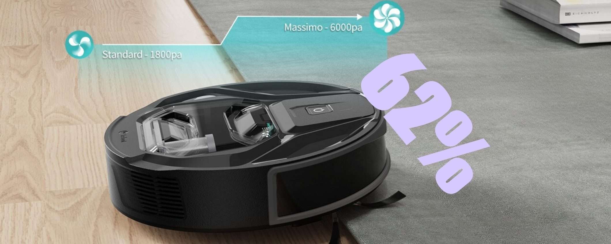 Robot aspirapolvere LEFANT M320 con potenza da 6000Pa e autonomia super Robot aspirapolvere LEFANT M320 con potenza da 6000Pa e autonomia super