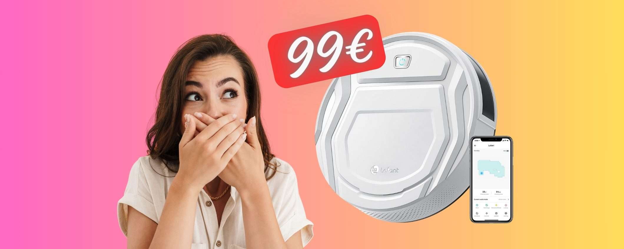 Robot aspirapolvere programmabile e silenzioso a soli 99€ su Amazon Robot aspirapolvere programmabile e silenzioso a soli 99€ su Amazon