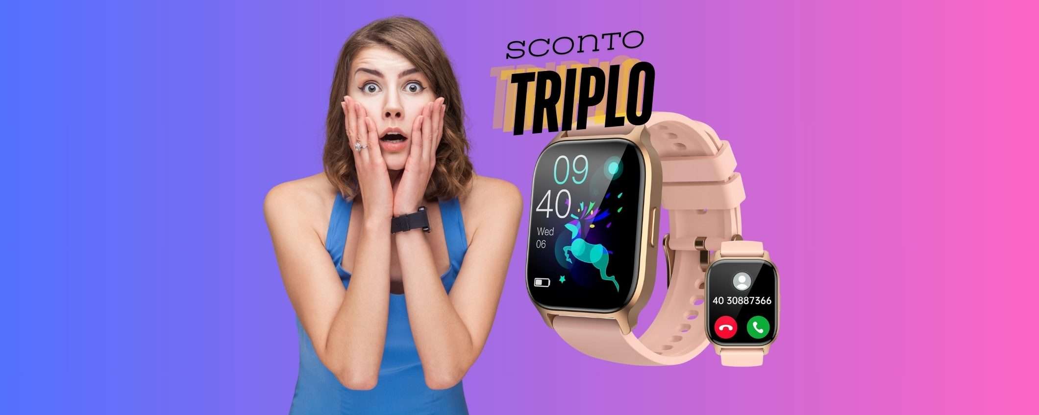 Smartwatch con oltre 112 profili sport e microfono per chiamate (16€) Smartwatch con oltre 112 profili sport e microfono per chiamate (16€)