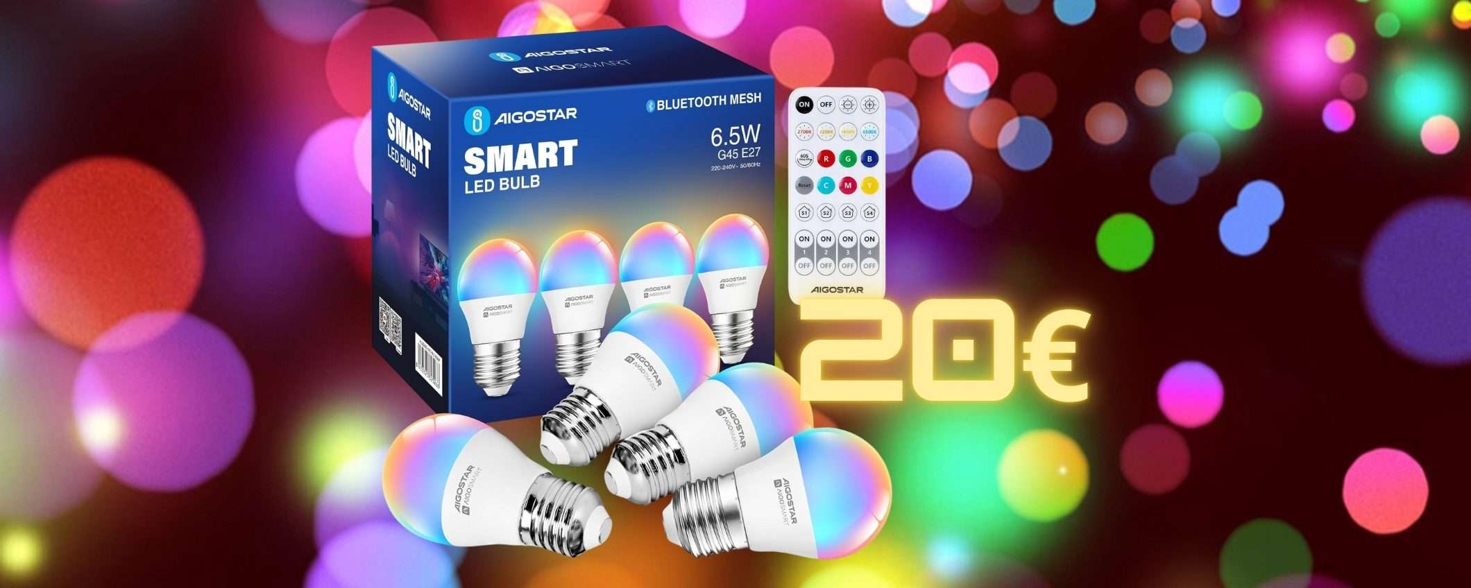Stanze colorate con 4 lampadine smart compatibili con Alexa a soli 20€ Stanze colorate con 4 lampadine smart compatibili con Alexa a soli 20€