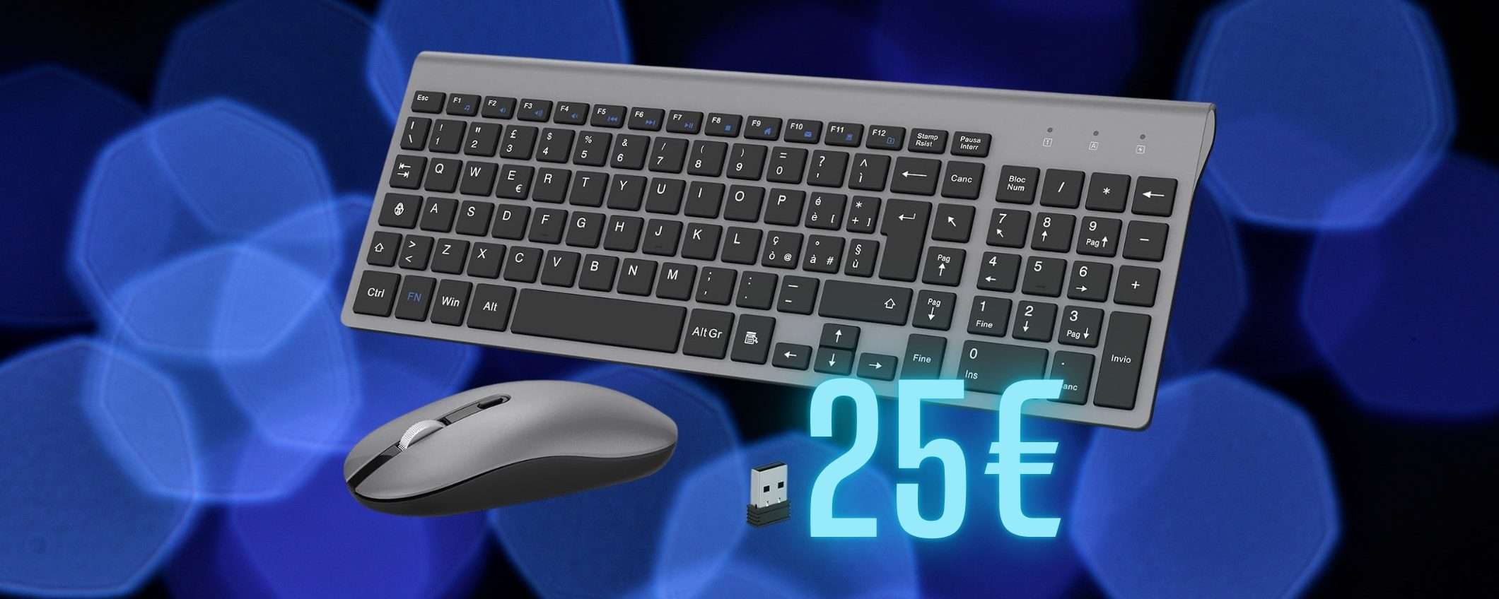 Tastiera e mouse wireless con appena 25€ in offerta lampo su Amazon Tastiera e mouse wireless con appena 25€ in offerta lampo su Amazon