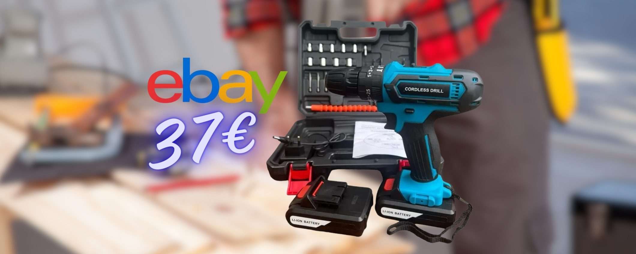 Trapano avvitatore a batteria con percussione tuo a soli 37€ su eBay Trapano avvitatore a batteria con percussione tuo a soli 37€ su eBay