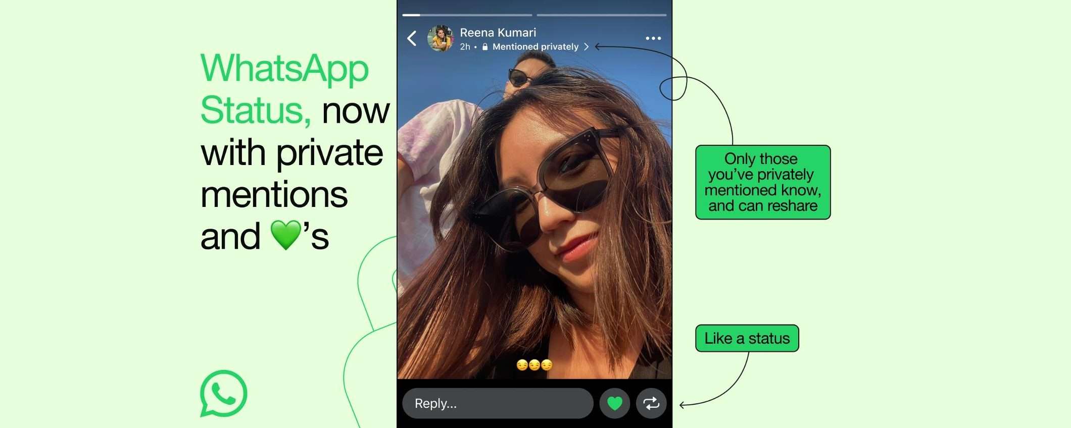 WhatsApp: menzioni e reazioni private agli stati in arrivo per tutti WhatsApp: menzioni e reazioni private agli stati in arrivo per tutti