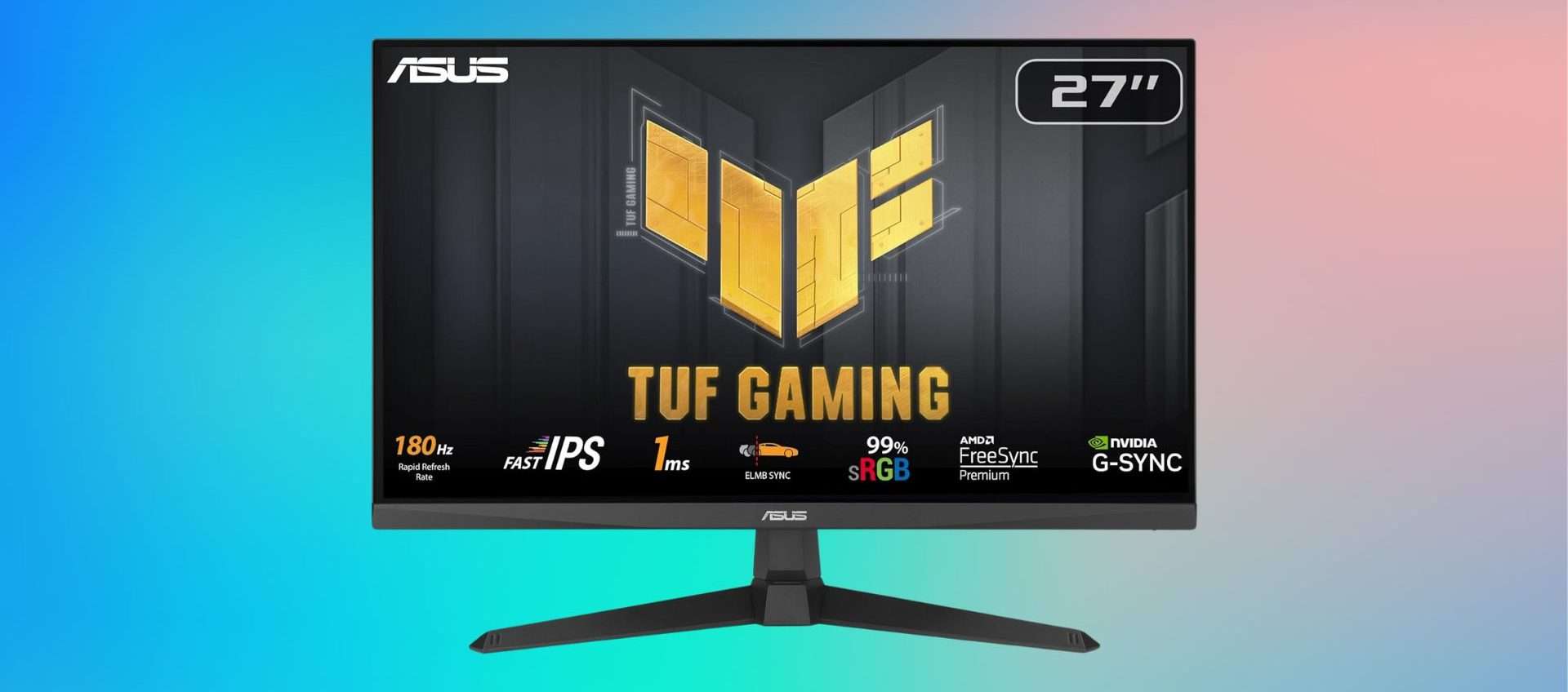 Monitor Asus TUF Gaming a meno di 150€: 180Hz, 1ms e 99% spazio colore sRGB Monitor Asus TUF Gaming a meno di 150€: 180Hz, 1ms e 99% spazio colore sRGB