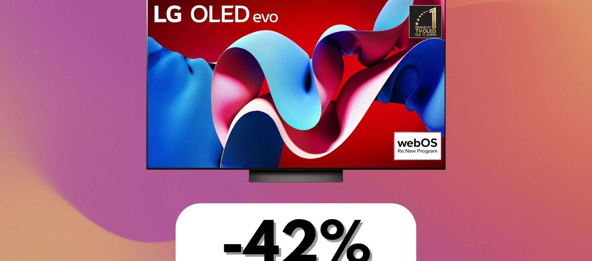LG OLED C4 (2024) in offerta con il 42% di sconto: ne rimangono pochissime LG OLED C4 (2024) in offerta con il 42% di sconto: ne rimangono pochissime