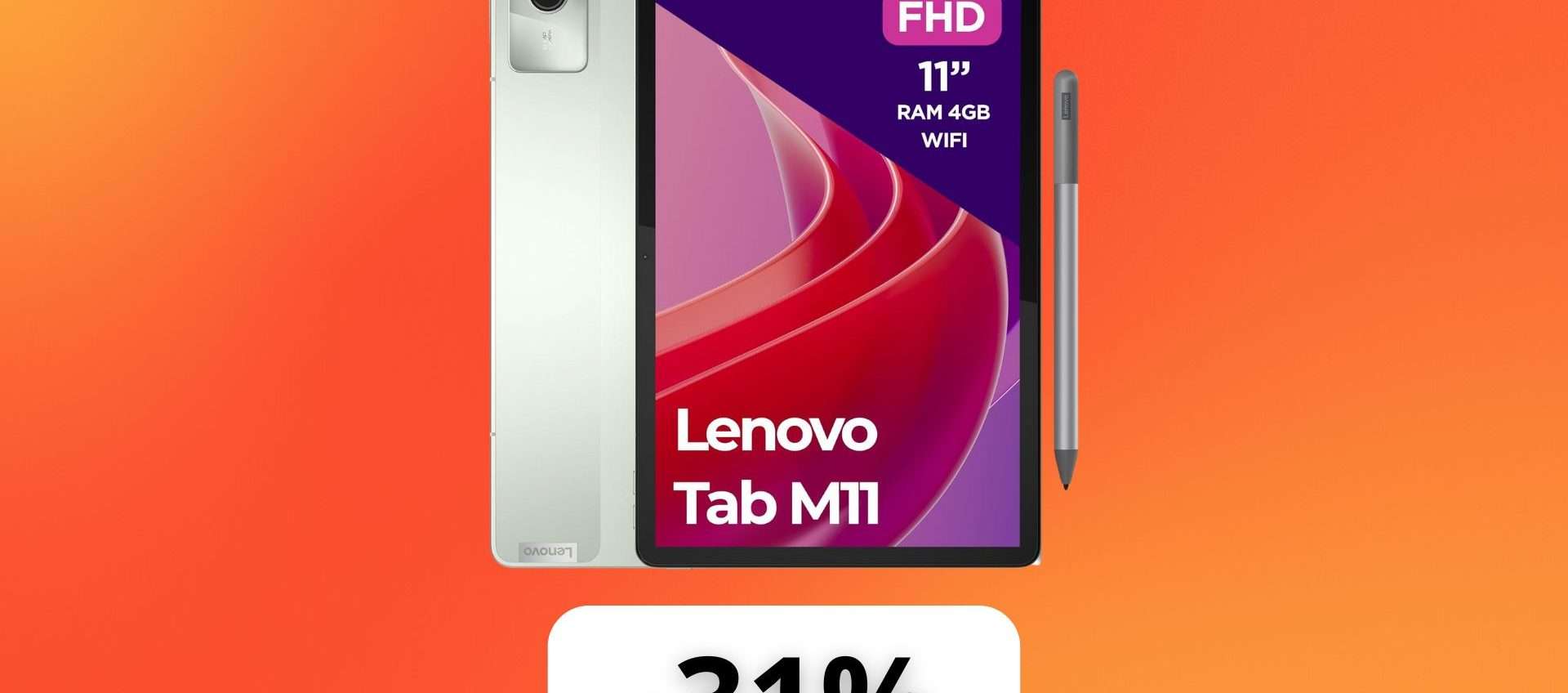 Lenovo Tab M11: tablet versatile con penna inclusa, oggi in sconto del 31% Lenovo Tab M11: tablet versatile con penna inclusa, oggi in sconto del 31%