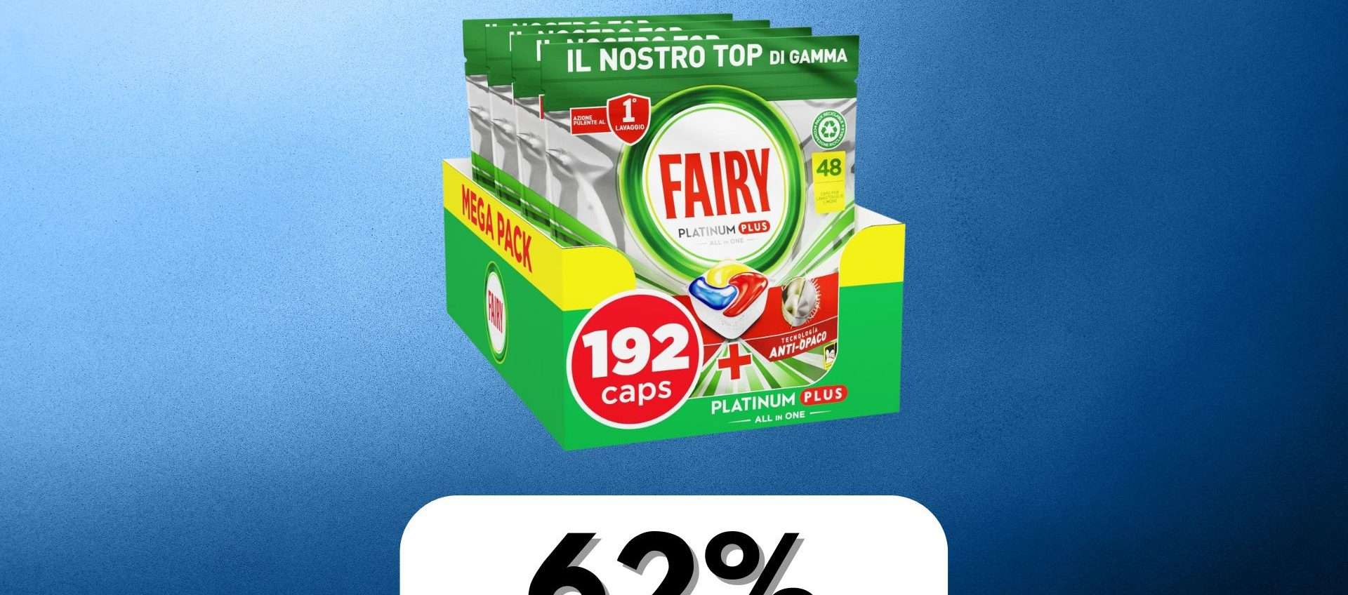 Pastiglie lavastoviglie Fairy Platinum Plus: prezzo giù del 61%, a corri a fare scorta Pastiglie lavastoviglie Fairy Platinum Plus: prezzo giù del 61%, a corri a fare scorta