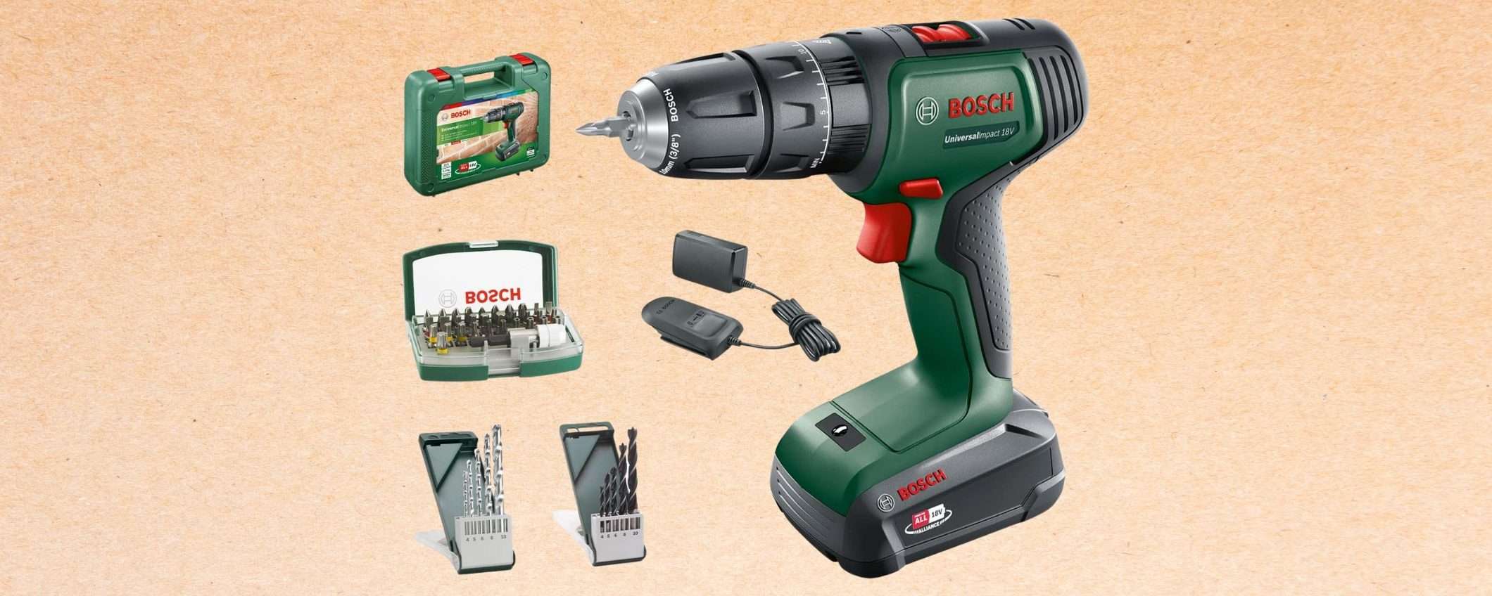 Trapano battente-avvitatore BOSCH a batteria: maxi offerta per il Black Friday Amazon (-30%) Trapano battente-avvitatore BOSCH a batteria: maxi offerta per il Black Friday Amazon (-30%)