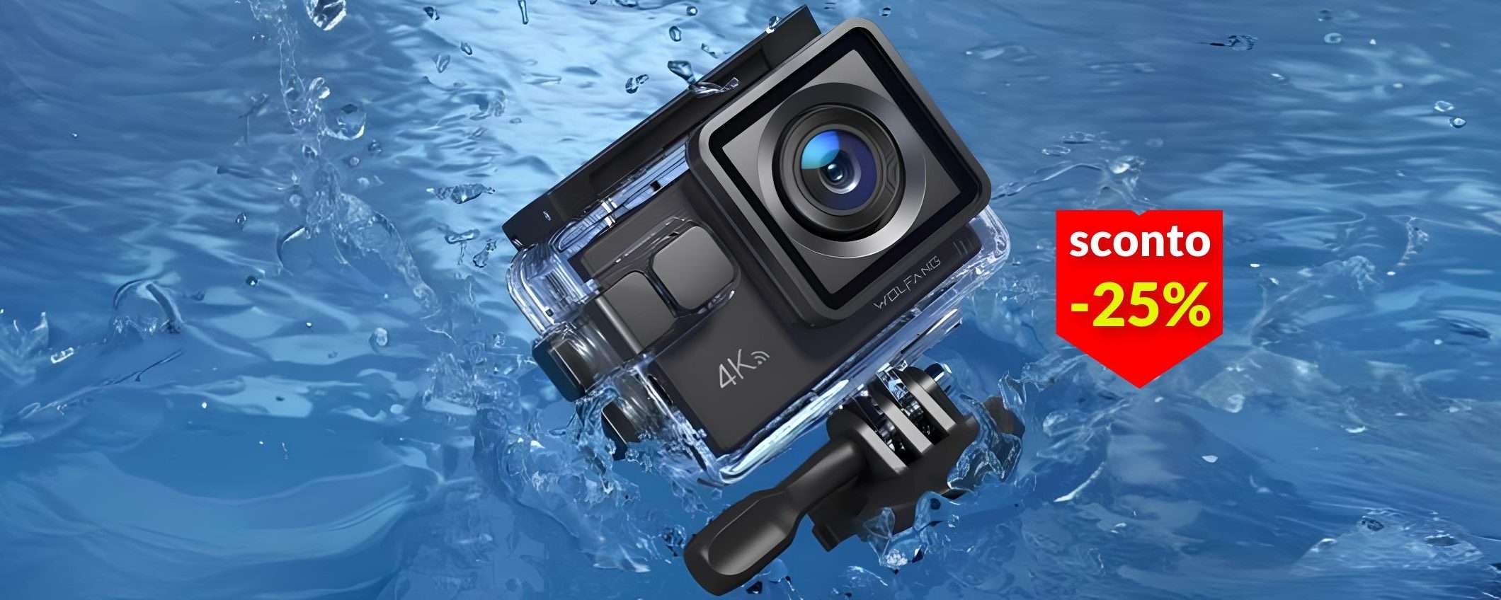 Action cam 4K Wolfang praticamente regalata a 44€ con il Black Friday Action cam 4K Wolfang praticamente regalata a 44€ con il Black Friday