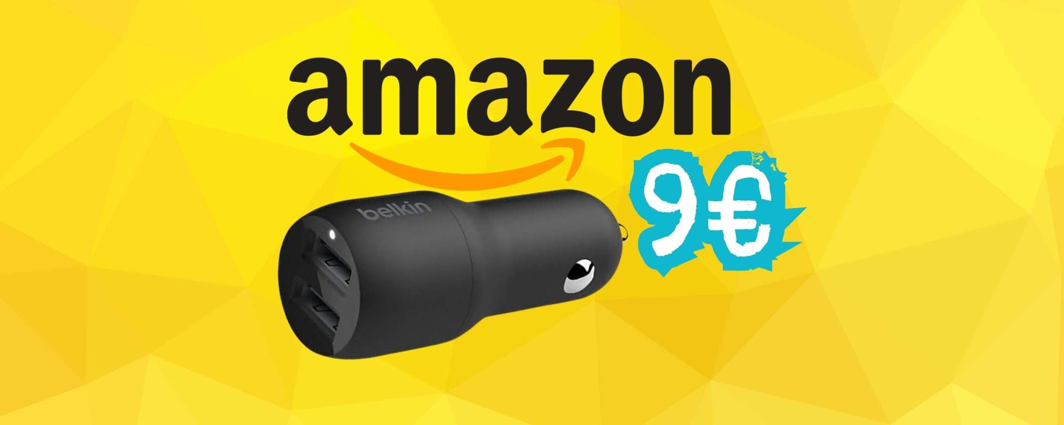 Caricatore USB da auto con due uscite super veloci a soli 9€ Caricatore USB da auto con due uscite super veloci a soli 9€
