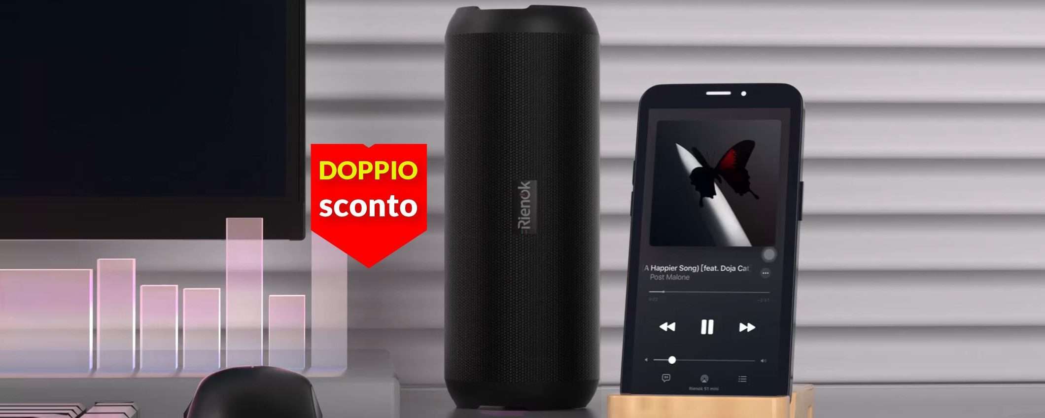 Cassa Bluetooth dal suono travolgente: solo 30€ con 2 sconti al Black Friday Cassa Bluetooth dal suono travolgente: solo 30€ con 2 sconti al Black Friday